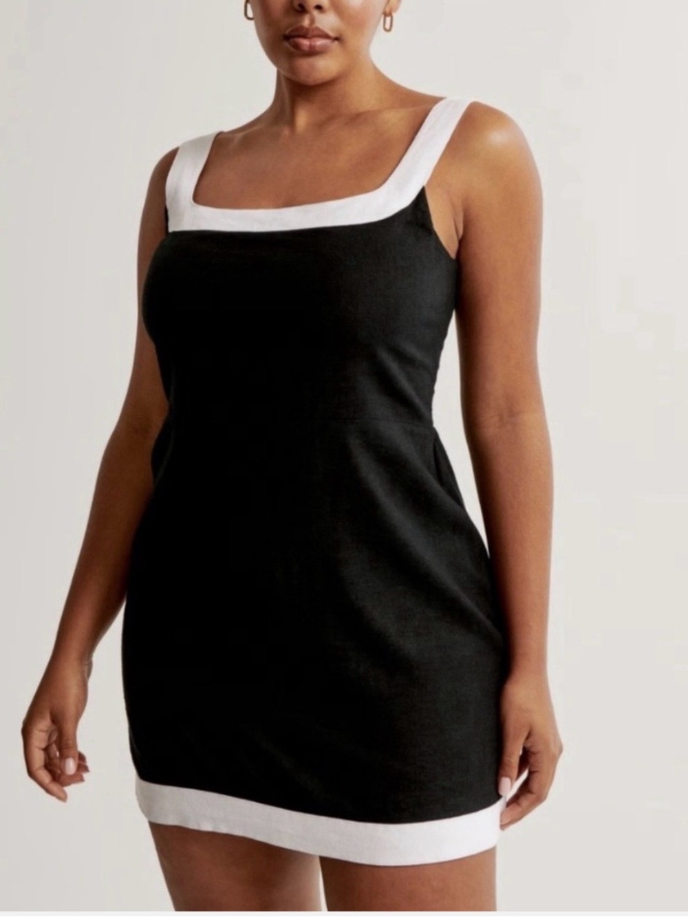 Abercrombie & Fitch Black Mini Dress with White Trim